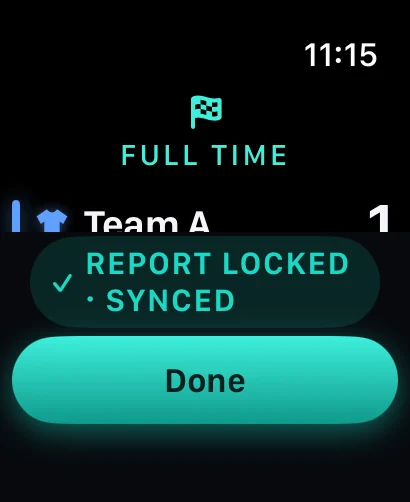 Apple Watch: full time, report locked and synced